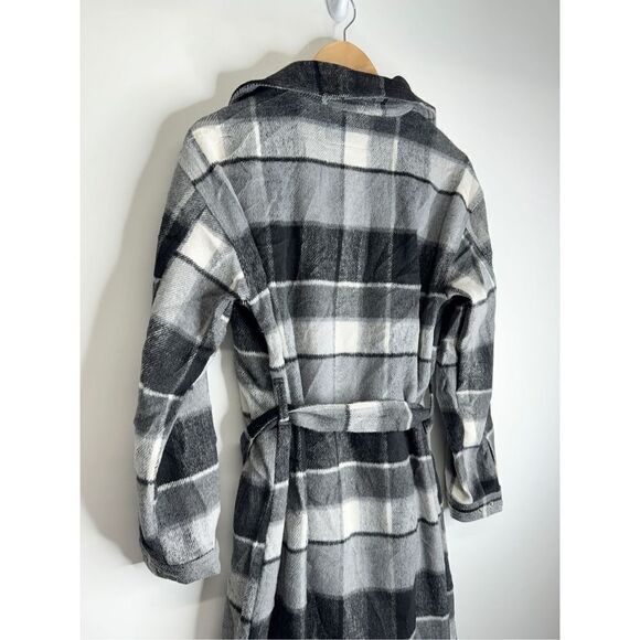 Blank NYC Flannel Jacket Size Small Plaid Gray Black Button Down Long Sleeve - Picture 5 of 10